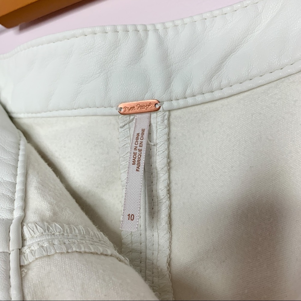 NWT Free People Kaelin Faux Leather White Pants 10 - Picture 13 of 16